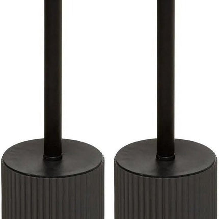 5Five Brosse WC avec support noir polyrésine/pierre 40 cm - Lot de 2