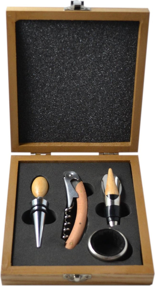 Secret de Gourmet - Set de sommelier - coffret cadeau - 4 pièces