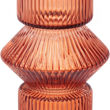 Vase en verre cannelé, 9,5 x 16,5 cm