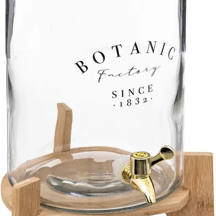 Secret de Gourmet Luxe Distributeur de boisson/eau/jus - Socle/robinet - verre/bois - 8L - 24x22x42cm