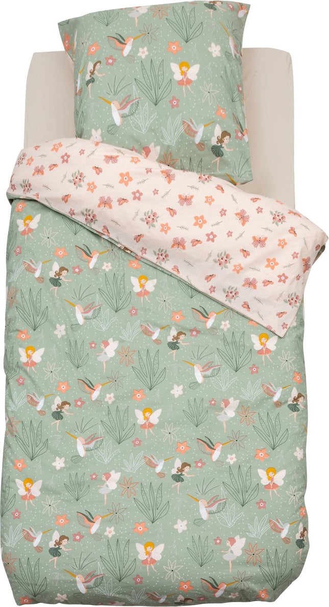 Atmosphera Kids Housse de couette avec 1 taie d'oreiller 140x200cm/65x65cm - Fée