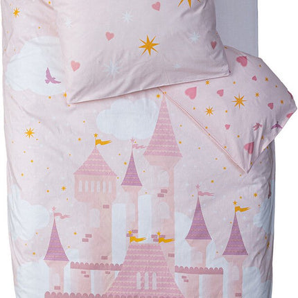 Atmosphera Kids Parure de lit 1 personne 100% coton avec 1 taie d'oreiller 140x200cm/65x65cm Château