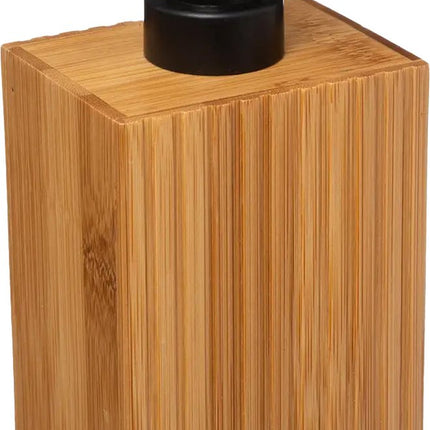 5Five Distributeur de savon/lotion en bambou – marron clair/noir – 8 x 17 cm – 280 ml – bois