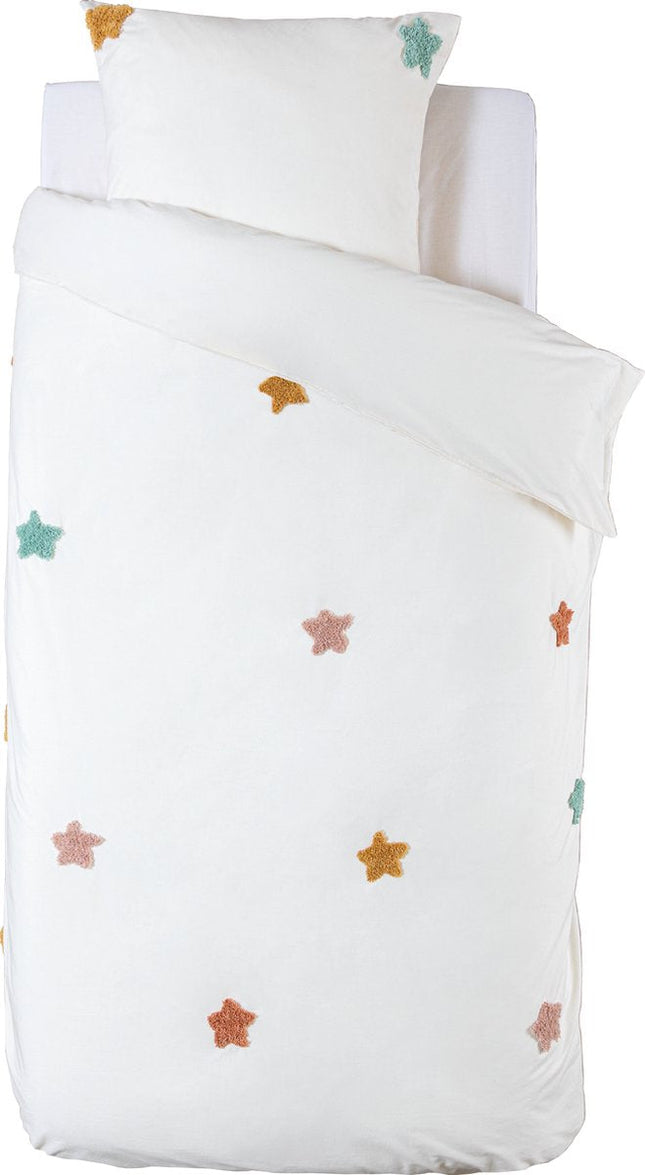 Atmosphera Kids Housse de Couette 140x200cm/65x65cm Étoile avec 1 Taie d'Oreiller