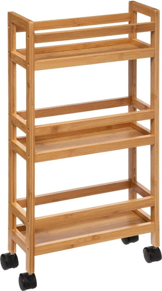 5Five - Chariot à roulettes - Bambou - 74.5 x 36 x 15 cm