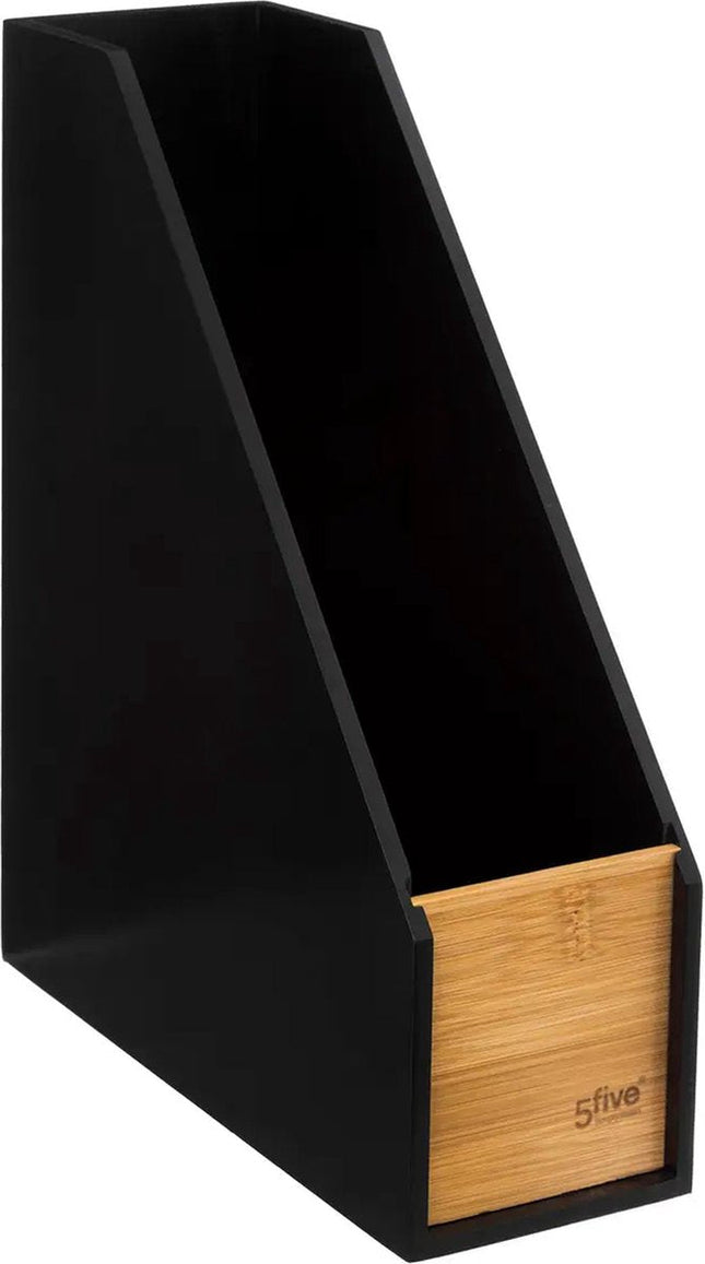 5Five porte-revues / cassette de magazines - noir - L9 x P25 x H30 cm - bois