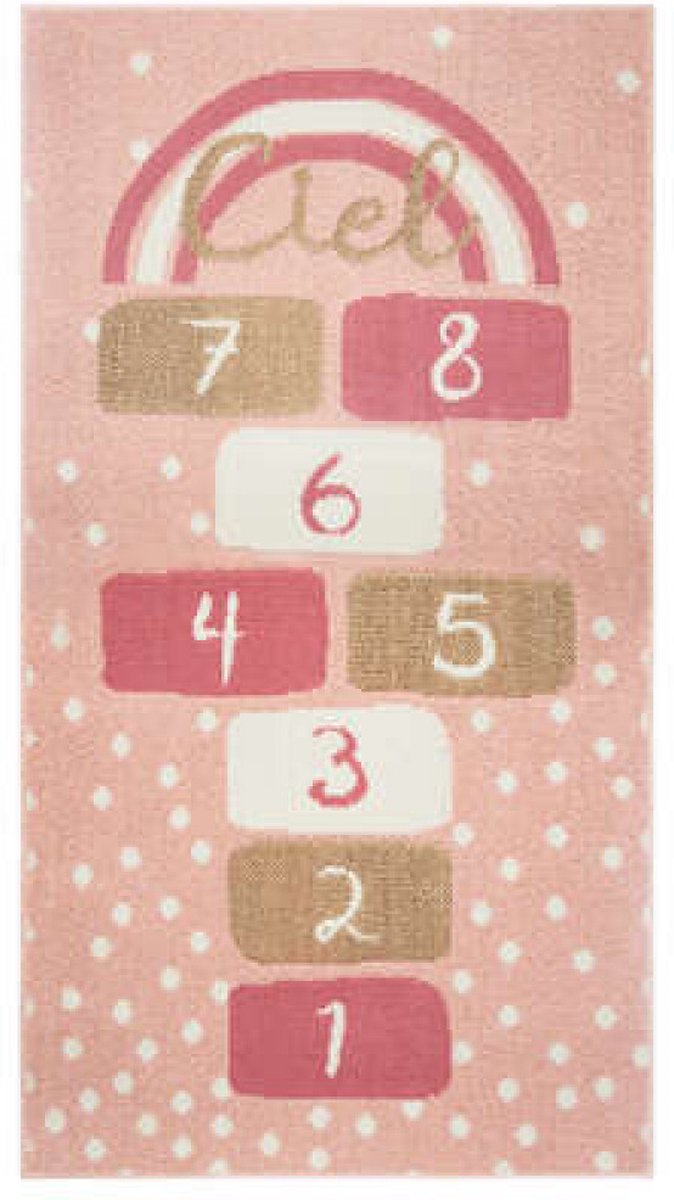 Pink hopscotch rug. 80 x 150 cm. Children's room rug