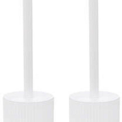 5Five Brosse WC/toilette avec support blanc polyrésine/pierre 40 cm - Lot de 2x pièces