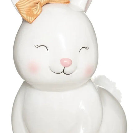 Atmosphera Tirelire enfant - lapin - céramique - blanc - 14 x 22 cm - avec bouchon
