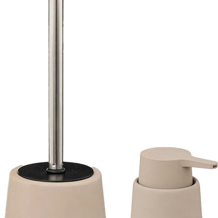 5Five Set d'accessoires de salle de bain - beige - distributeur de savon et brosse WC