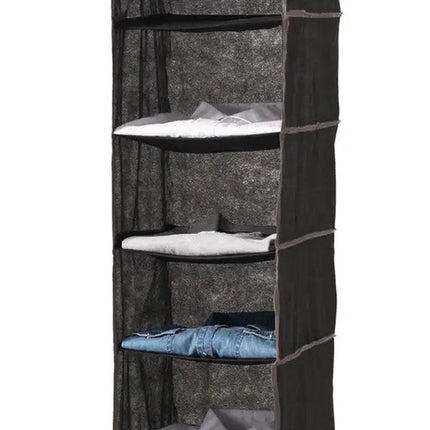 5Five organiseur de placard - suspendu - 6 compartiments - 30 x 30 x 120 cm - noir