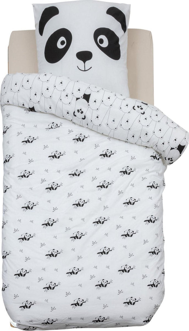 Atmosphera Kids Panda Dekbedovertrek set met 1 kussensloop 140x200cm/65x65cm - Zwart/Wit