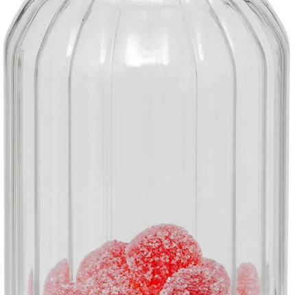 5Five pot de rangement Acacia bois - verre - 3L - 14 x 23 cm - pots de rangement cuisine - Nourriture/bonbons/biscuits