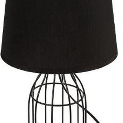 Atmosphera Créateur d'intérieur® Lampe à poser en métal filaire noir avec abat-jour en tissu noir