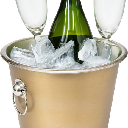 Refroidisseur/seau à glace pour champagne et vin Secret de Gourmet - doré - Acier inoxydable - 22 x 21 cm