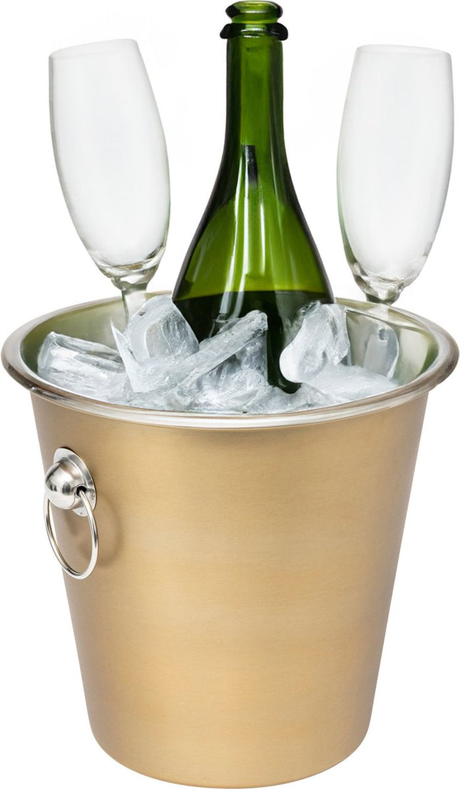 Refroidisseur/seau à glace pour champagne et vin Secret de Gourmet - doré - Acier inoxydable - 22 x 21 cm