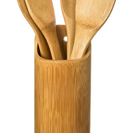 Couverts en bambou 4 pièces avec support en bambou