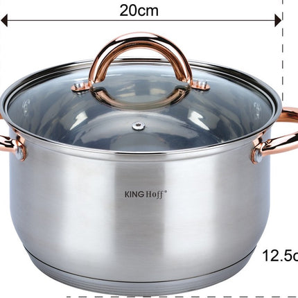 Batterie de cuisine 6 pièces - casseroles - 16-18-20 cm - avec couvercle