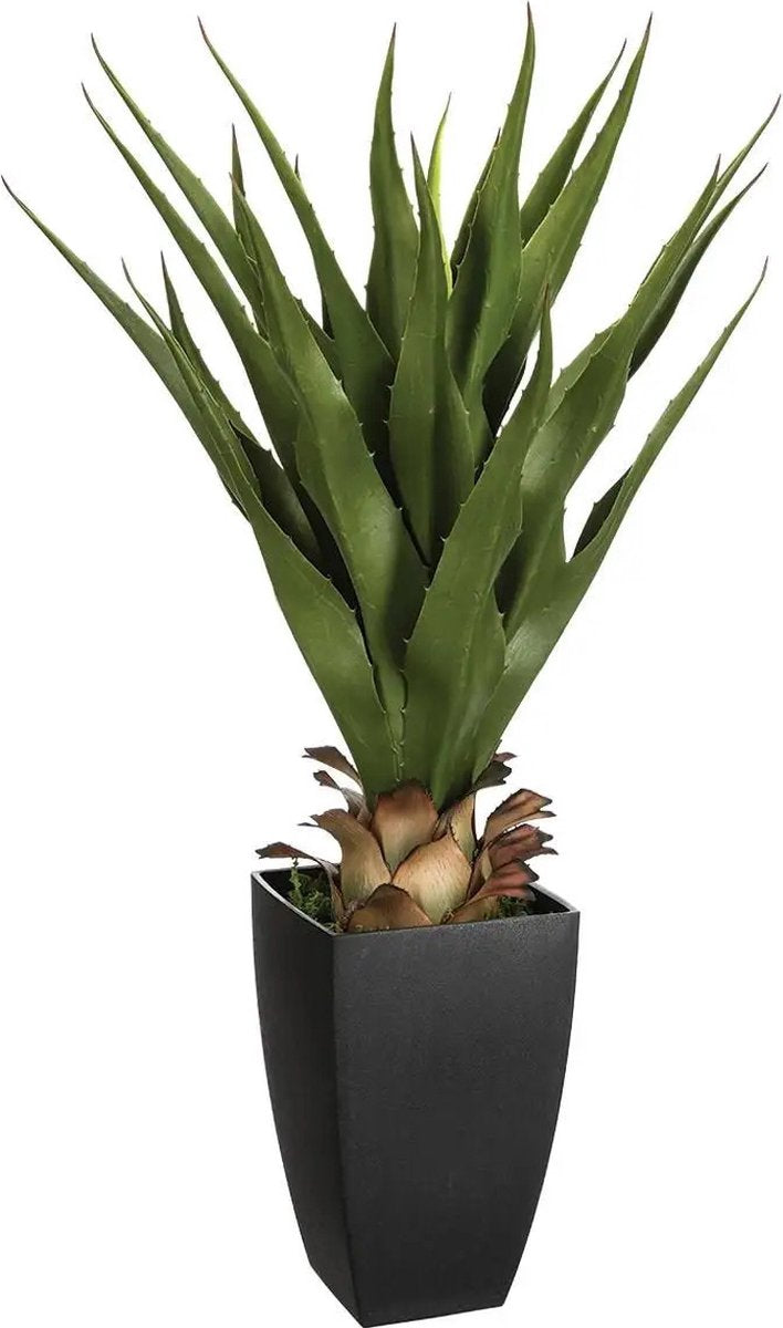 Atmosphera Agave Rect kunstplant in pot van cement – nepplant, 73 cm hoog