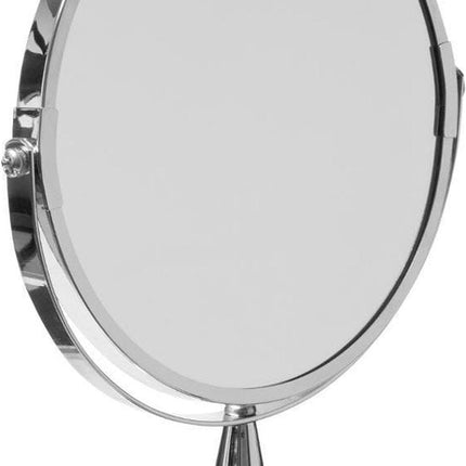 5Five Miroir double de maquillage/rasage sur pied - 17 x 23 cm - argent - Miroirs de rasage de salle de bain - sur pied