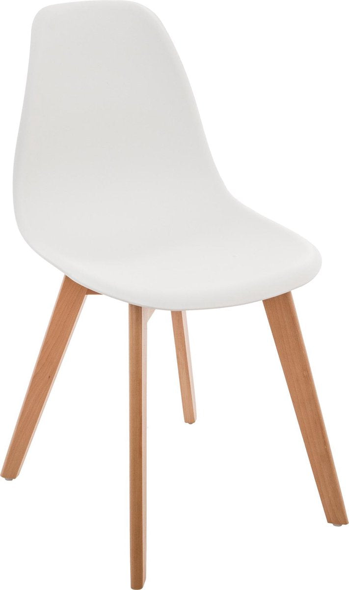 Atmosphera Kids Scandinavian children's chair white with wooden legs - 34x30x58cm - Basic children's chair
