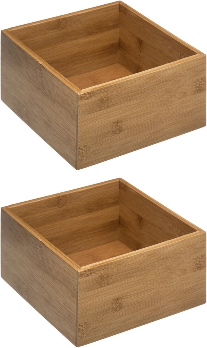 5Five - Ablage-/Sortier-/Schubladenteiler Bambus 18 x 18 x 9,5 cm - 2er-Set