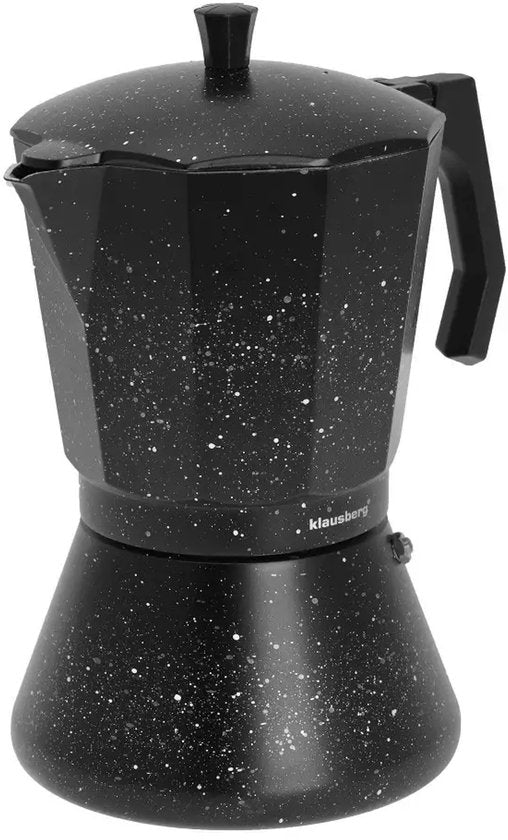 Klausberg KB7161 Espresso Maker - Black Marble Design (12 Cups) - Suitable for all heat sources