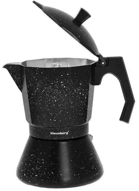 Klausberg KB7161 Machine à expresso - Design Marbre Noir (12 Tasses) - Compatible toutes sources de chaleur