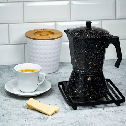 Klausberg KB7161 Machine à expresso - Design Marbre Noir (12 Tasses) - Compatible toutes sources de chaleur