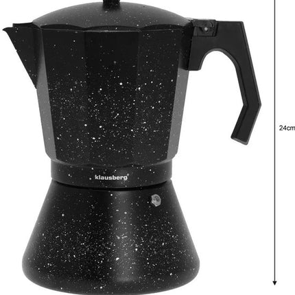 Klausberg KB7161 Machine à expresso - Design Marbre Noir (12 Tasses) - Compatible toutes sources de chaleur