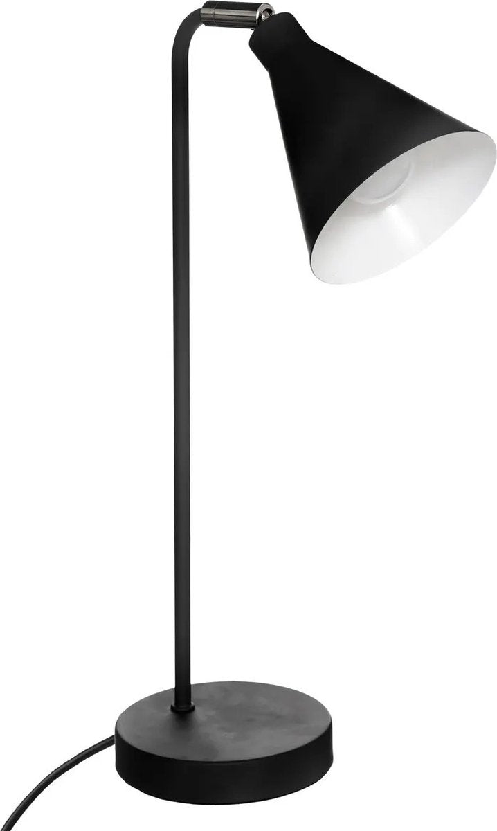 Atmosphera Tafellamp / bureaulampje Arena - metaal - zwart - H45 cm - Leeslampje