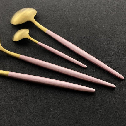 Coffret de Couverts en Acier Inoxydable Or Rose (8 Pièces)