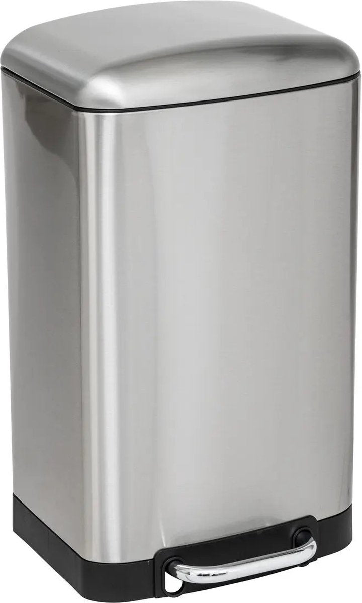 5Five Treteimer/Mülleimer - silber - Metall - 20 Liter - 30 x 30 x 53 cm - Küchenmülleimer