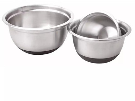 Klausberg KB7388 Lot de 3 Bols Mélangeurs en Inox (1.6L, 3L & 5L) - Base Antidérapante en Silicone - Empilables - Finition Satinée Moderne