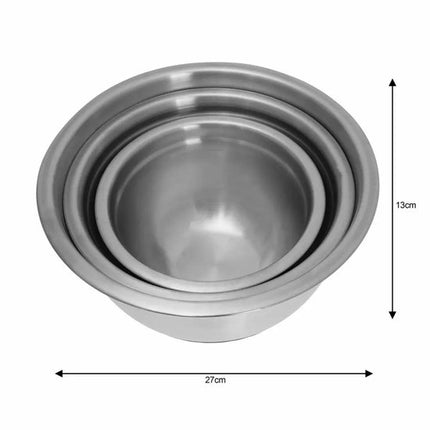 Klausberg KB7388 Lot de 3 Bols Mélangeurs en Inox (1.6L, 3L & 5L) - Base Antidérapante en Silicone - Empilables - Finition Satinée Moderne