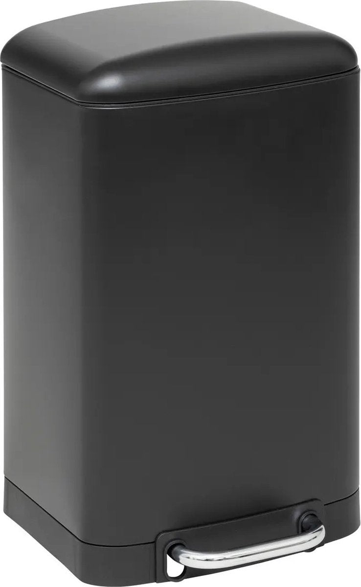 5Five Waste bin/pedal bin - black - metal - 20 liters - 30 x 30 x 53 cm - kitchen trash cans
