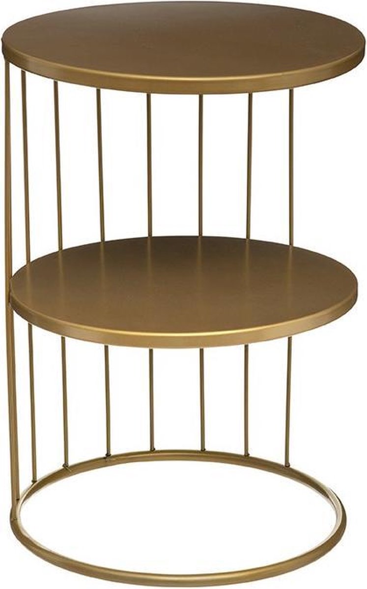 Eazy Living bijzettafel Destin goud – rond, met 2 niveaus, van ijzer