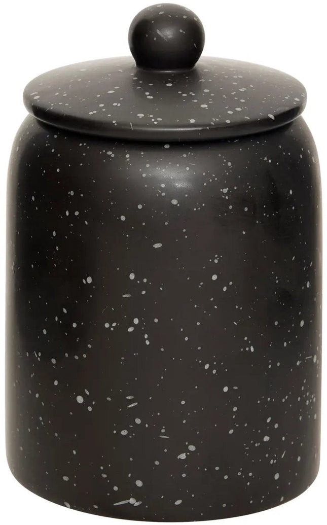 Pot de Rangement en Céramique Noir - Ø 10 cm x H. 15 cm - Poterie Dolomite - Hermétique - Organisation de Cuisine