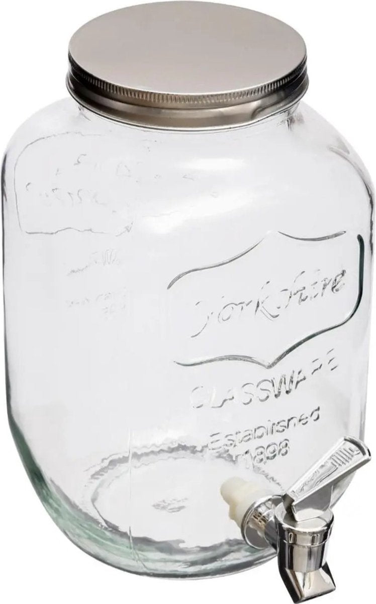 8-liter glass beverage dispensers with plastic tap and screw lid - Juice dispenser - Drink dispenser