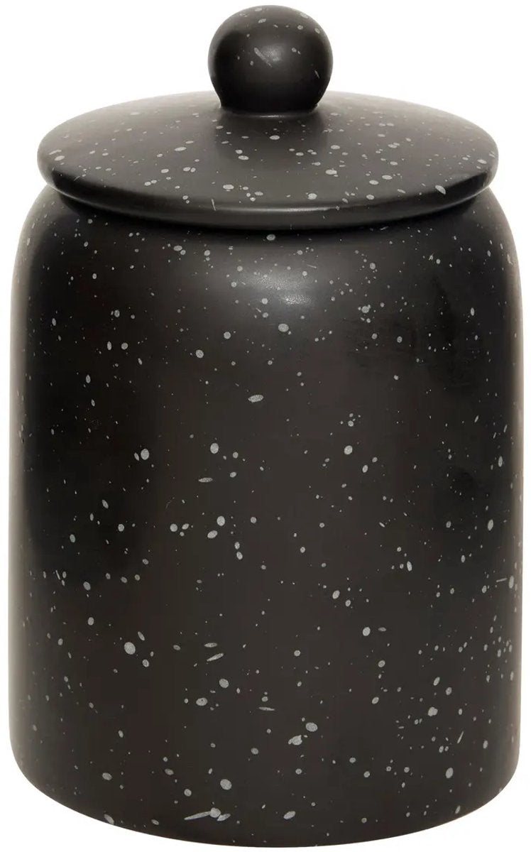 Keramische voorraadpotten zwart, set van 2 – met deksel, Ø 10 x 15 cm – foto 2