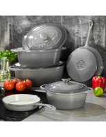 Kinghoff 1613 - Cocotte en fonte - ovale - 33cm - 6,2L - Gris - émail