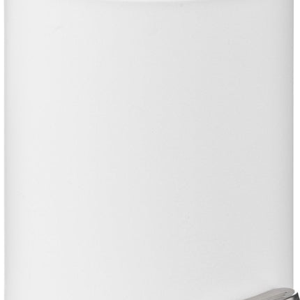 5Five Poubelle à pédale - blanche - métal - 3L - 23 cm - fermeture douce - pour salle de bain et toilettes