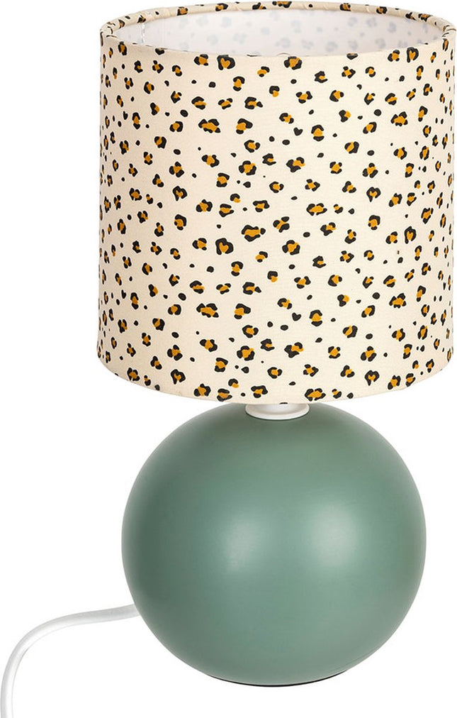 Lampe à poser enfant Atmosphera Kids Timéo sphérique Ø13x25cm - E14 non incluse - Léopard/Vert