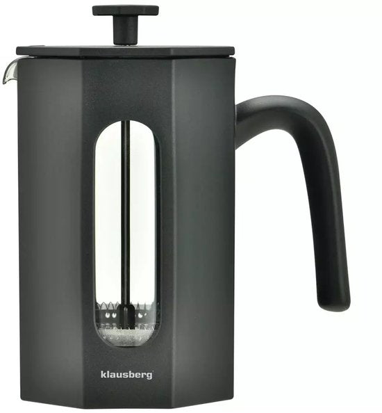 Klausberg KB7678 Piston Coffee & Tea Brewer - 0,80 L - RVS & Boro-glas - Octagonaal Design - Veilig & Afwasmachinebestendig