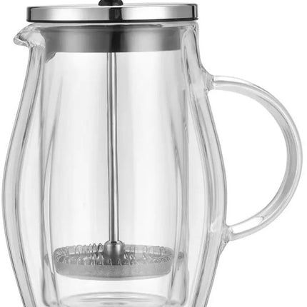 Klausberg KB7682 Cafetière à Piston et à Thé - Cafetière en Verre Double Paroi (0,35L)
