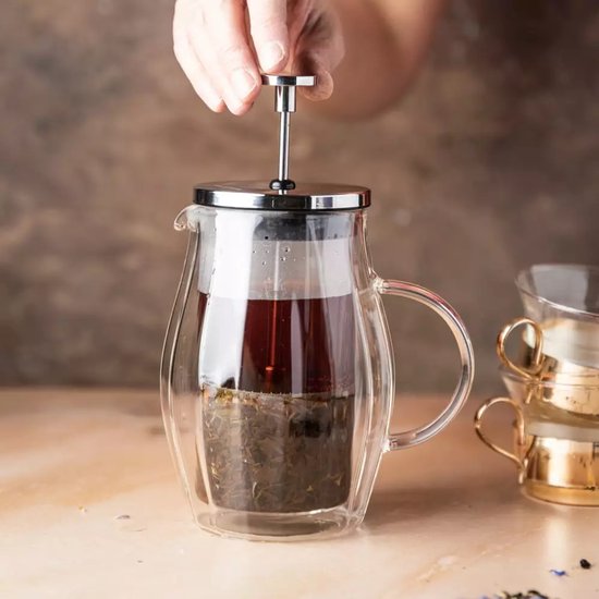 Klausberg KB7682 Piston Coffee & Tea Brewer - Double-Walled Glass Carafe (0.35L)