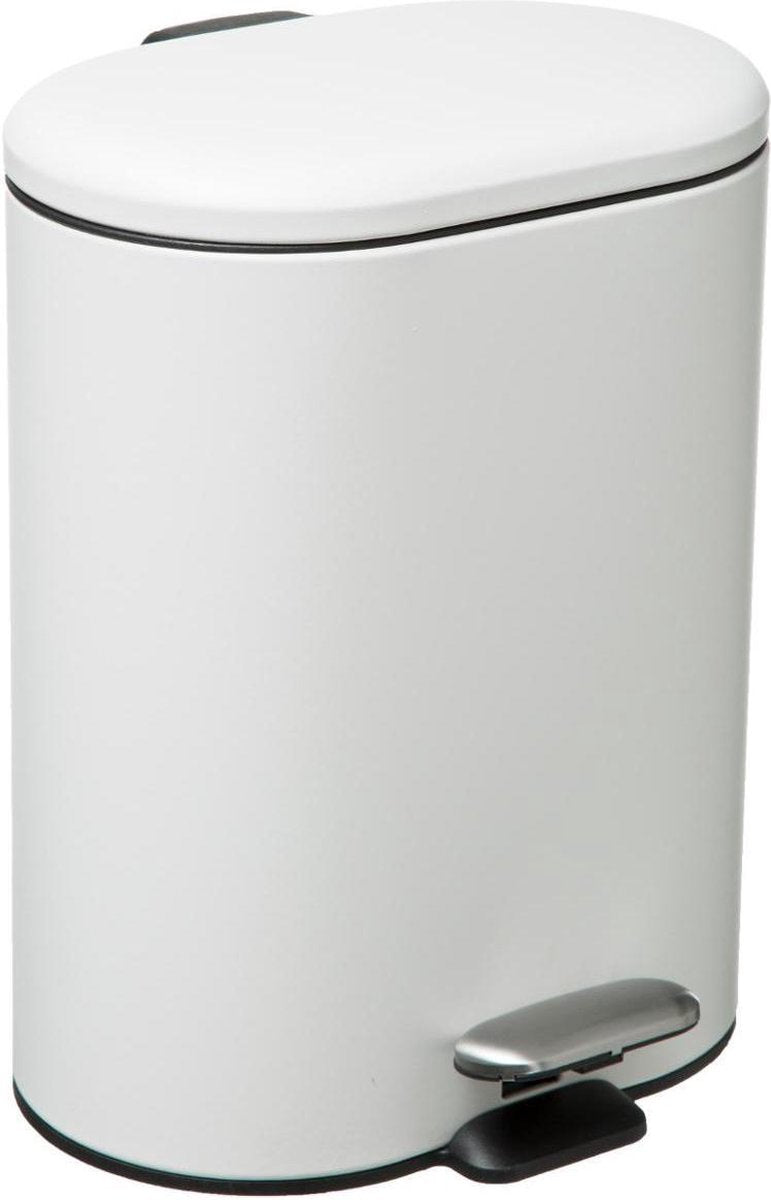 5Five Soft Close Pedal Bin 6L - White