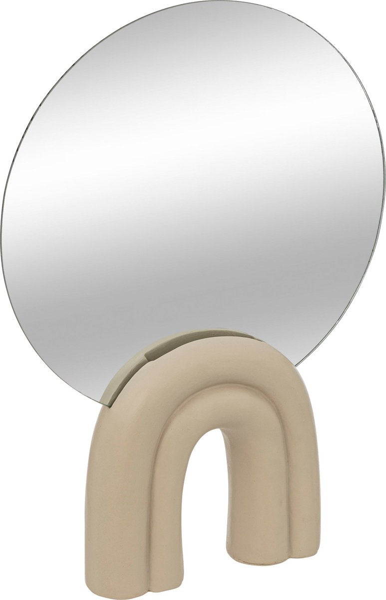 Atmosphera Wavy Bliss Table Mirror - 24 x 5 x 36 cm - Beige