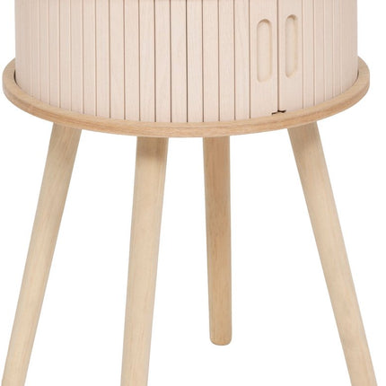 Atmosphera Nysos Table de Chevet 2 Portes - Ø40xH54cm - Beige