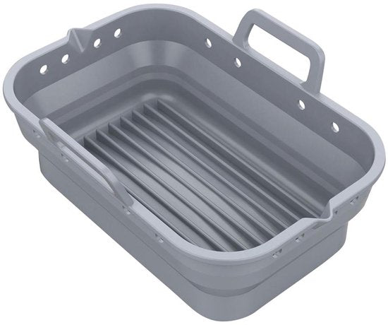 Klausberg - Moule Pliable en Silicone pour Friteuse à Air - Réutilisable et Résistant à la Chaleur jusqu'à 230°C - Compatible avec Friteuse à Air, Four et Micro-ondes - Gris